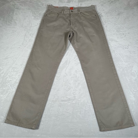 Hugo Boss Jeans Men Size W36 L32 Gray Orange Label Straight Legs 100% Cotton - Picture 1 of 12
